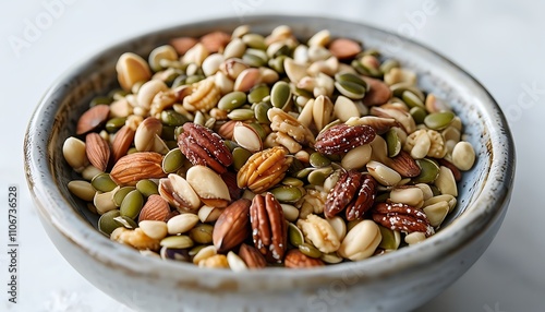 mixed nuts and seeds in a small bowl