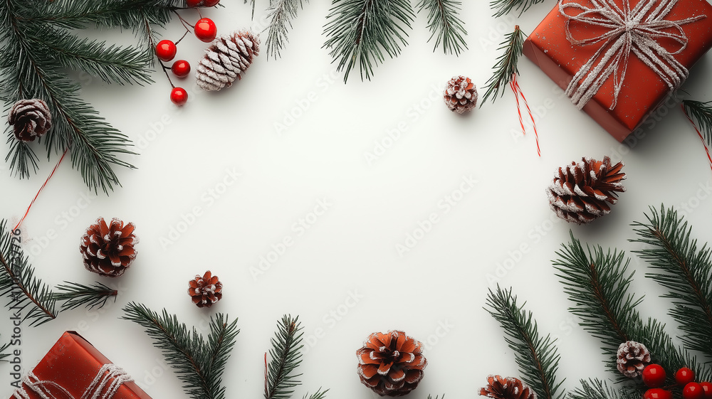 Christmas border with decoration ornaments on white background. gold ,green red. Christmas border with decoration ornaments on white background. gold ,green red.