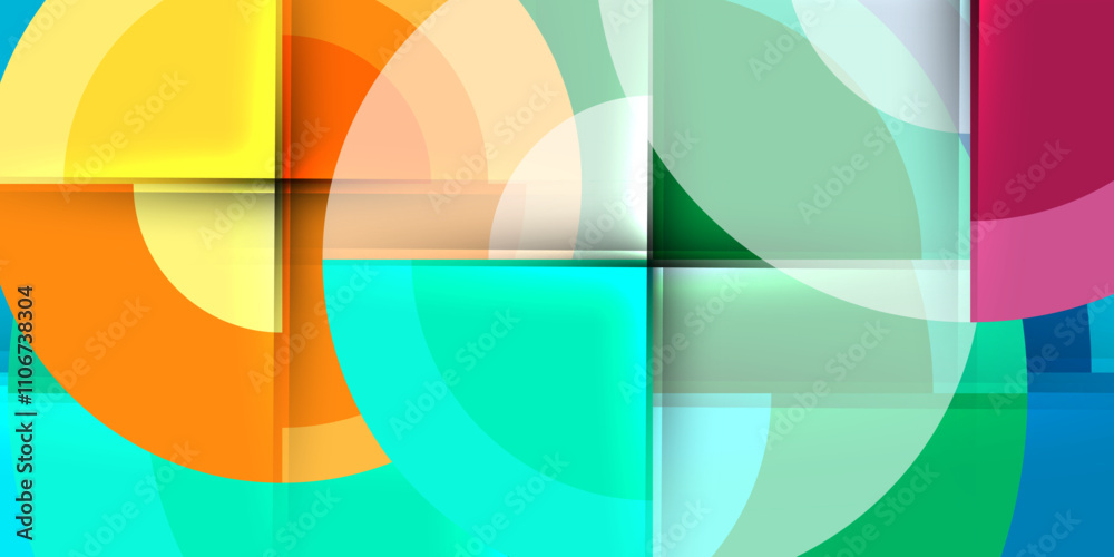 Circle and semi circle geometric background. Vector Illustration For Wallpaper, Banner, Background, Card, Book Illustration, landing page Circle and semi circle geometric background. Vector Illustration For Wallpaper, Banner, Background, Card, Book Illustration, landing page