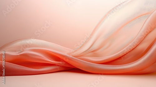 Abstract Coral Silk Fabric Drape Elegant Texture Background