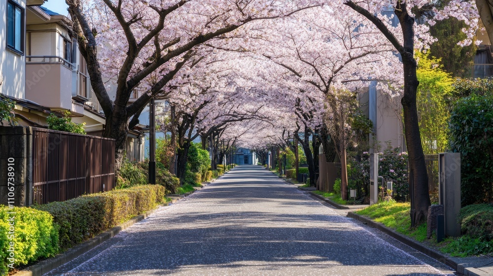 Scenic Path Under Blooming Cherry Blossom Archway Scenic Path Under Blooming Cherry Blossom Archway