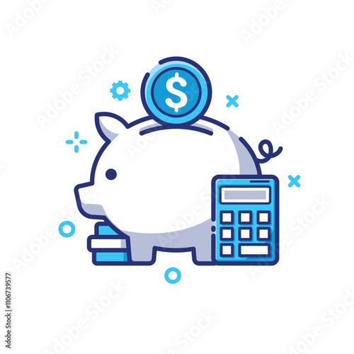 Piggy Bank - modern single vector line icon