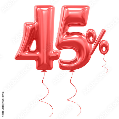 45 Percent Offer Red Balloon 3D photo