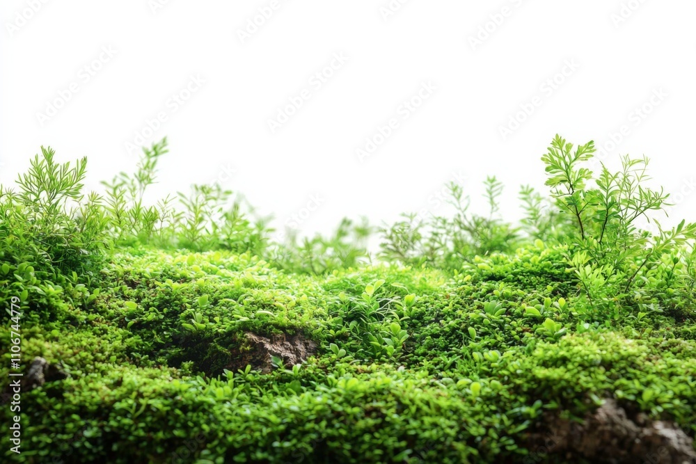 Green Environment with plant and trees on isolated white background Green Environment with plant and trees on isolated white background