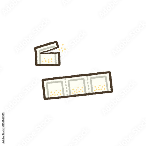 薬　粉　手書き　シンプル　イラスト
