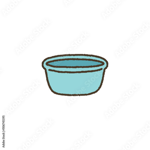 洗面器　手書き　シンプル　イラスト