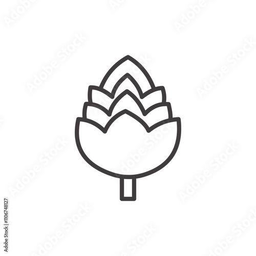 Artichoke thin liner icon vector.