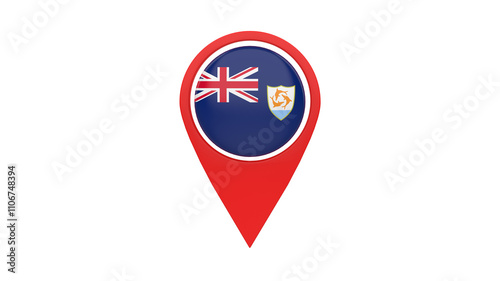 Free Download Location Sign with Anguilla Flag - 4K - GFXLoad