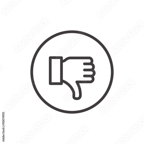 Dislike thin liner icon vector.