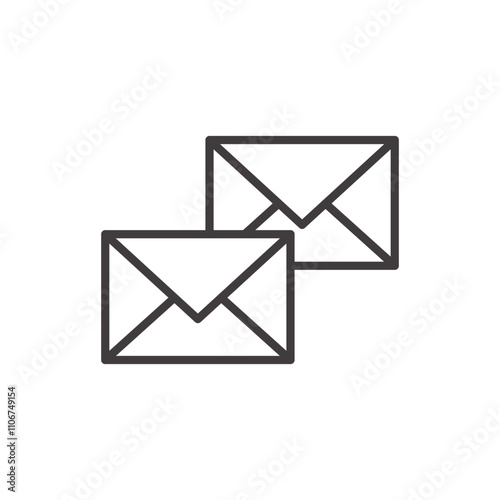 E-Mail thin liner icon vector.