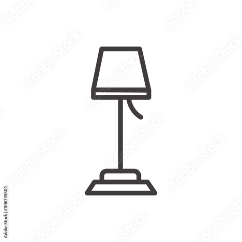 Floor Lamp thin liner icon vector.