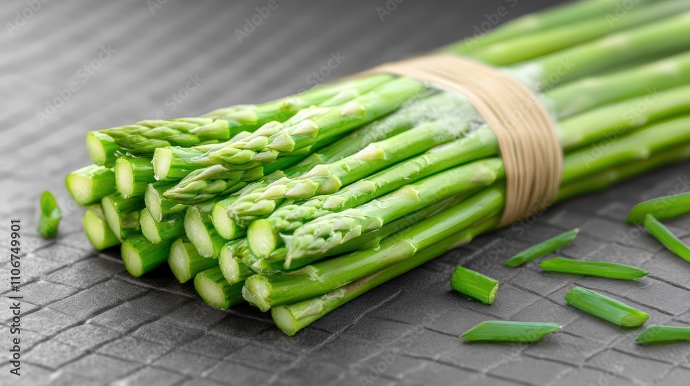 Bundle of fresh green asparagus spears, on transparent background Bundle of fresh green asparagus spears, on transparent background