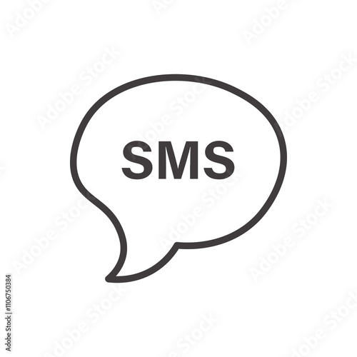 Message thin liner icon vector.