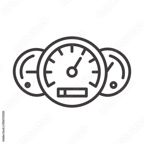 Meter thin liner icon vector.