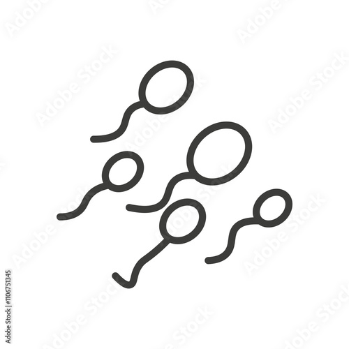 Sperm thin liner icon vector.