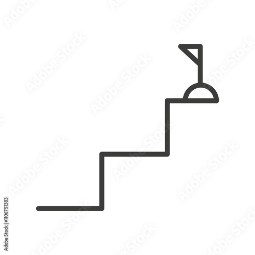 Steps thin liner icon vector.