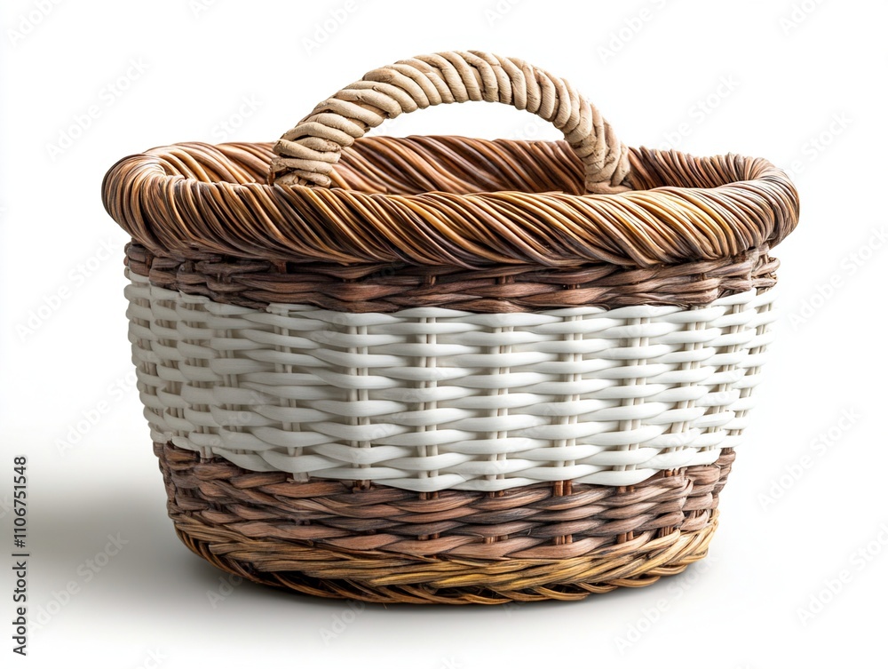 Obraz premium wicker basket isolated on white