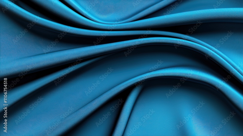 Obraz premium Smooth Blue Silk Drape Elegant Fabric Texture Background