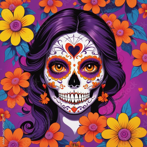 Day of the Dead Fantasy Portrait: A dreamy and artistic interpretation of a woman embracing the Day of the Dead traditions.