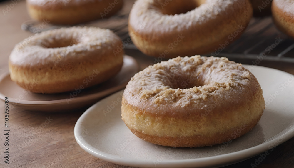 gingerbread donuts with crumbs on a plate gingerbread donuts with crumbs on a plate