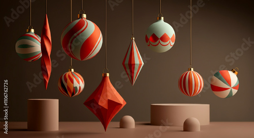 Stylish holiday ornaments w...