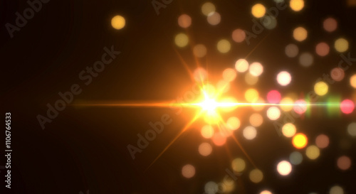 A golden light flare with s...