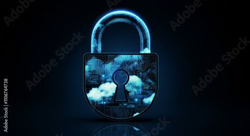 A sleek digital padlock wit...