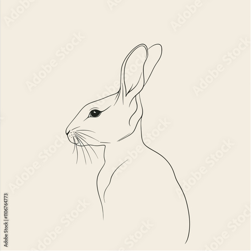 Rabbit. Hand drawn illustration. Vector sketch of a rabbit..eps