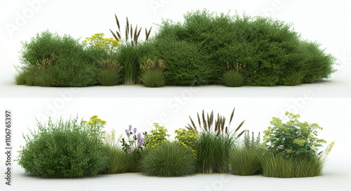 A neatly arranged landscape...