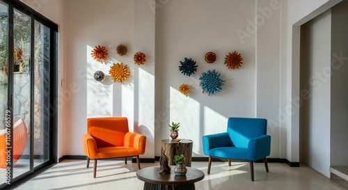A modern living room with v...