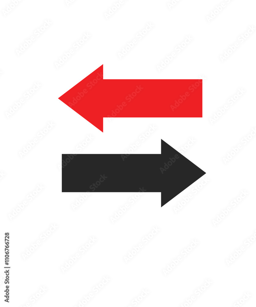 Two way arrows left and right directions opposite. vector design illustration. Two way arrows left and right directions opposite. vector design illustration.