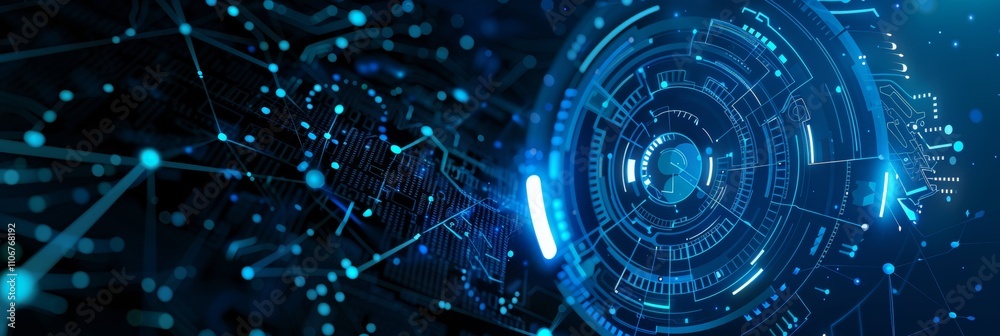 Obraz premium Abstract Digital Network Technology Futuristic Interface Design