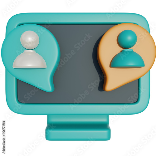 communication chat 3d icon photo