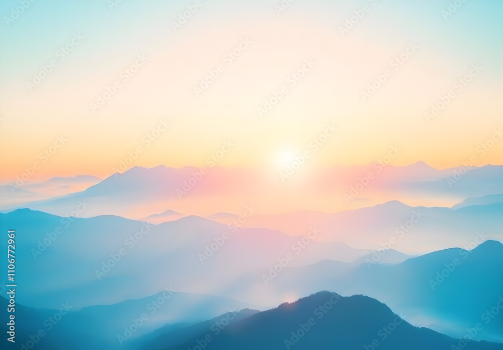 Fototapeta premium Sunrise over the mountains.