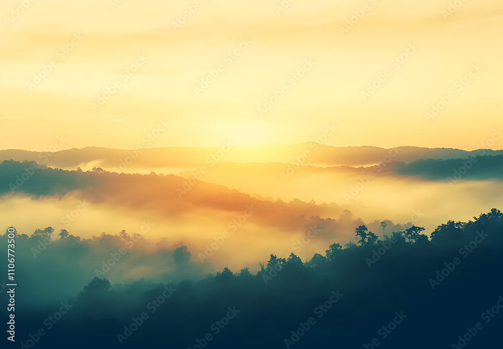 Fototapeta premium Sunrise over the mountains.