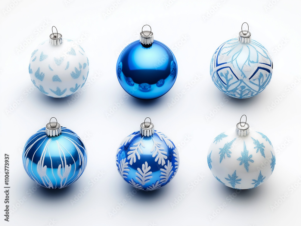 Merry Christmas Ornament 3d set blue Merry Christmas Ornament 3d set blue