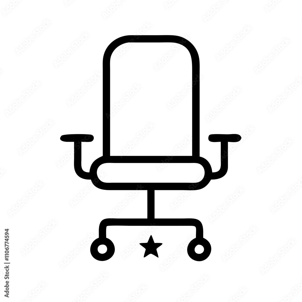 Vector line icon of office chair Vector line icon of office chair
