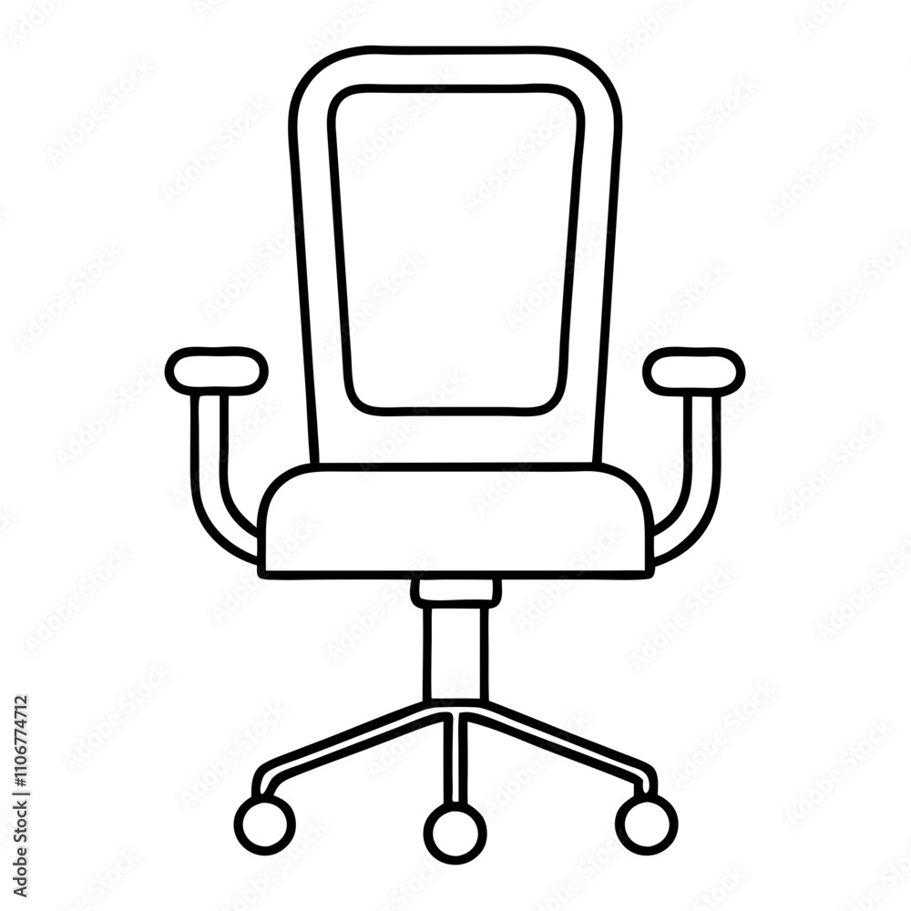 Vector line icon of office chair Vector line icon of office chair