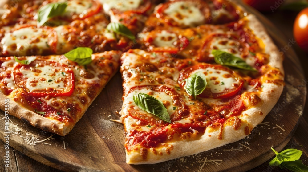 Margherita pizza: a classic Italian favorite. Margherita pizza: a classic Italian favorite.