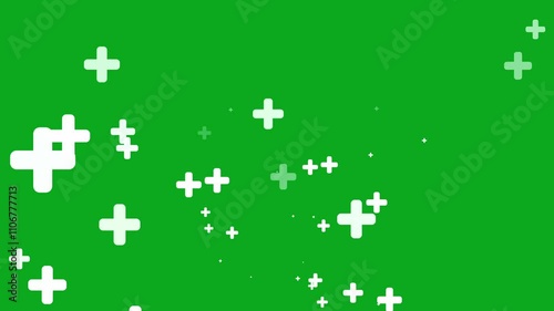 Background of power-up or healing effects on a green background.