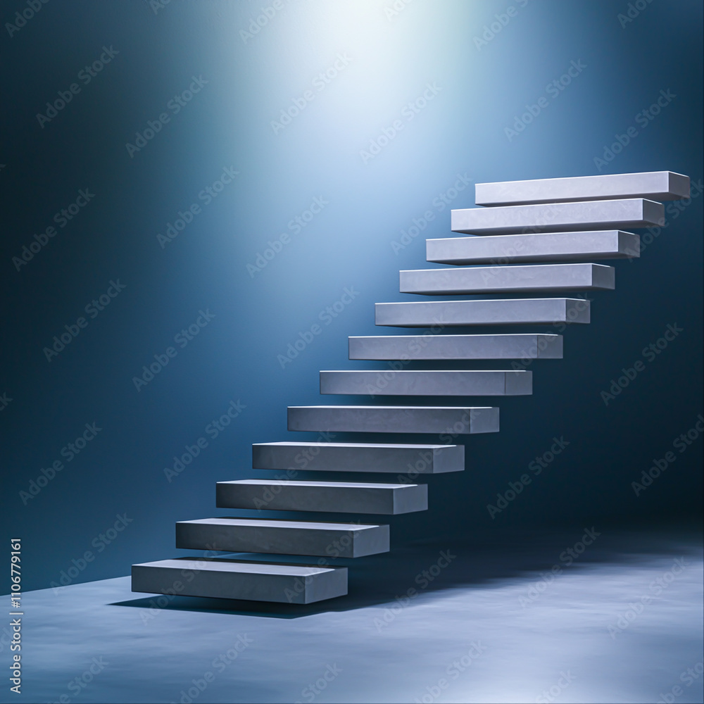 Modern Abstract Stairs with Light and Shadow in Minimalist Setting Modern Abstract Stairs with Light and Shadow in Minimalist Setting