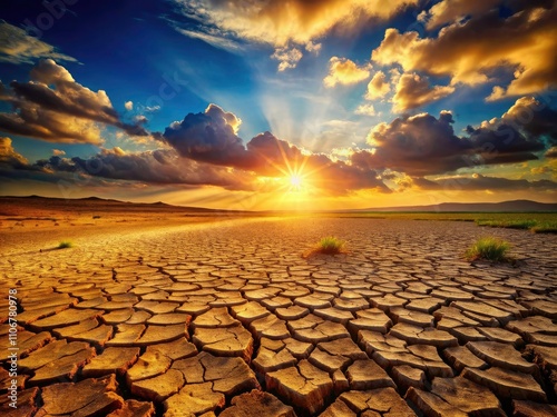 Parched Earth: A Stark Representation of Drought and Water Scarcity in a Cracked Landscape