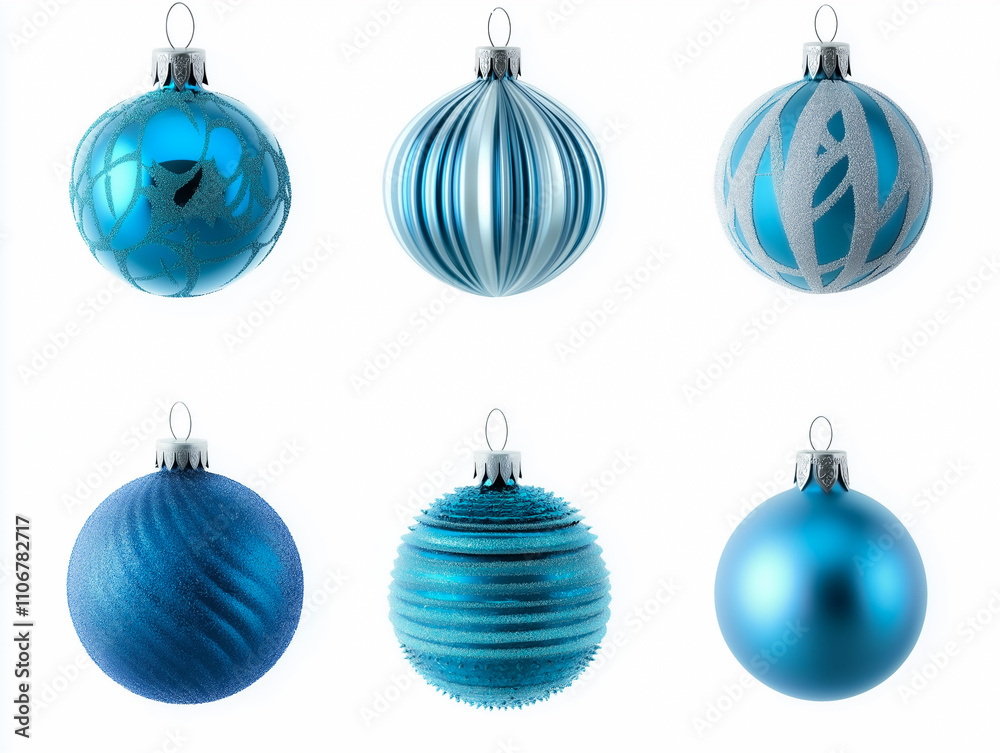 Merry Christmas Ornament 3d set blue Merry Christmas Ornament 3d set blue