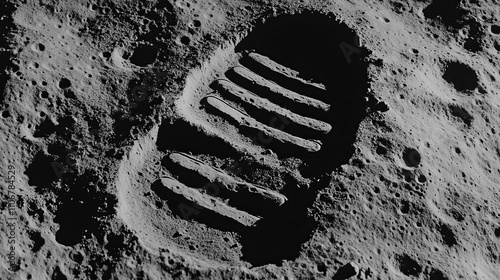 Obraz na płótnie footsteps in history: the iconic astronaut footprint on the moon w salonie