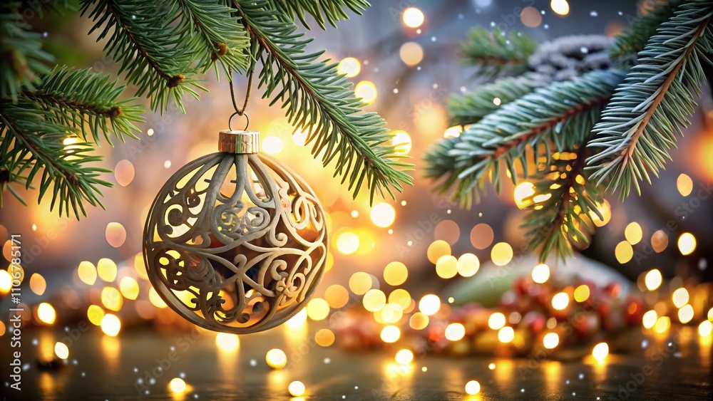 Captivating Laser-Cut Christmas Ornament Glowing on a Festive Tree Branch Amidst Twinkling Lights and Intricate Designs, Celebrating Holiday Cheer and Creativity Captivating Laser-Cut Christmas Ornament Glowing on a Festive Tree Branch Amidst Twinkling Lights and Intricate Designs, Celebrating Holiday Cheer and Creativity