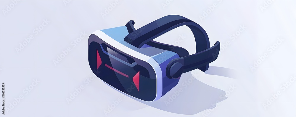 Naklejka premium A Modern Virtual Reality Headset Displayed Against A Plain Background