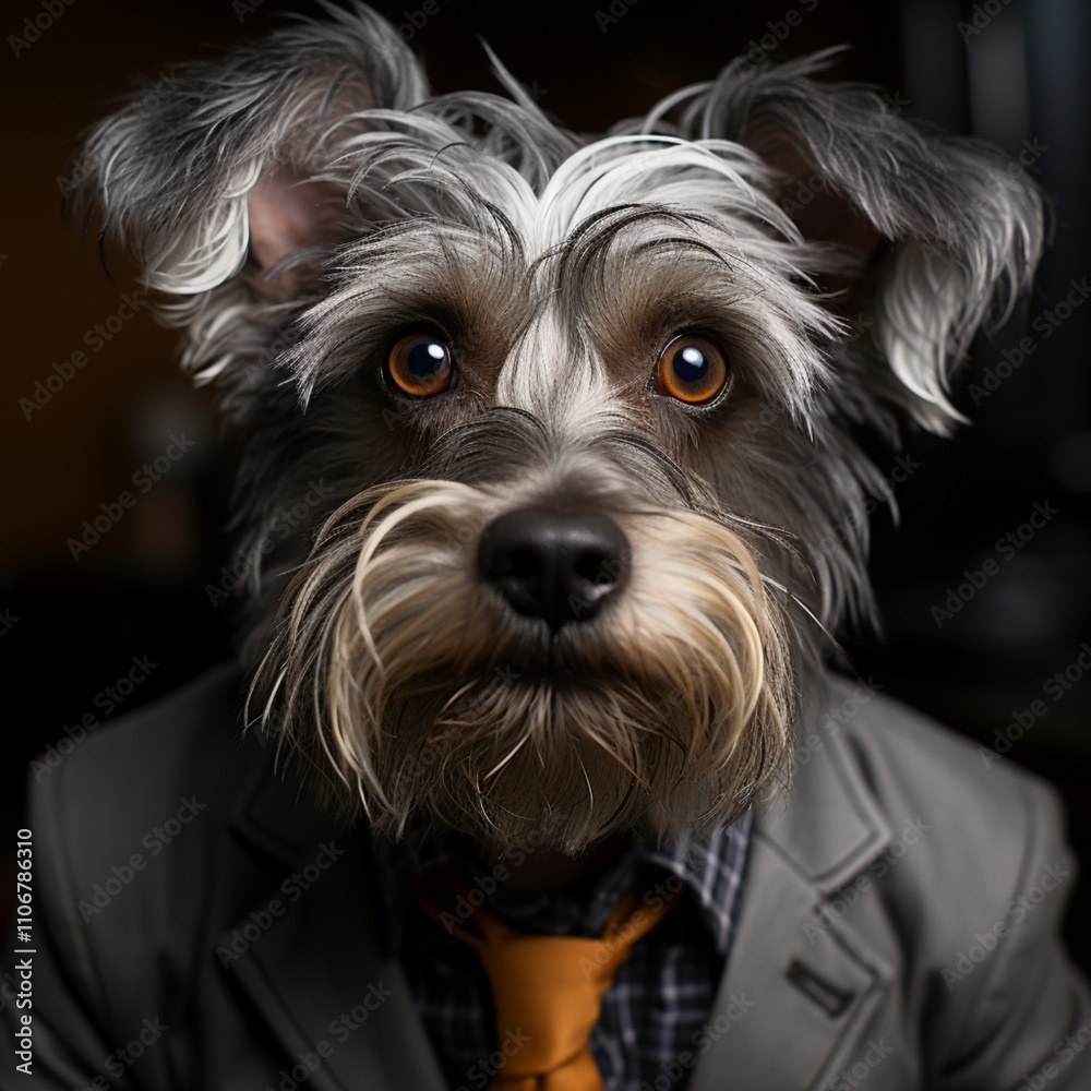 Ultra-Modern Dog Images with Coat Tie in a Computer Desk Ultra-Modern Dog Images with Coat Tie in a Computer Desk