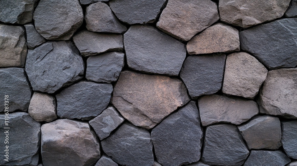 Fototapeta premium Dark Grey Stone Wall Texture Rustic Natural Rock Background for Design