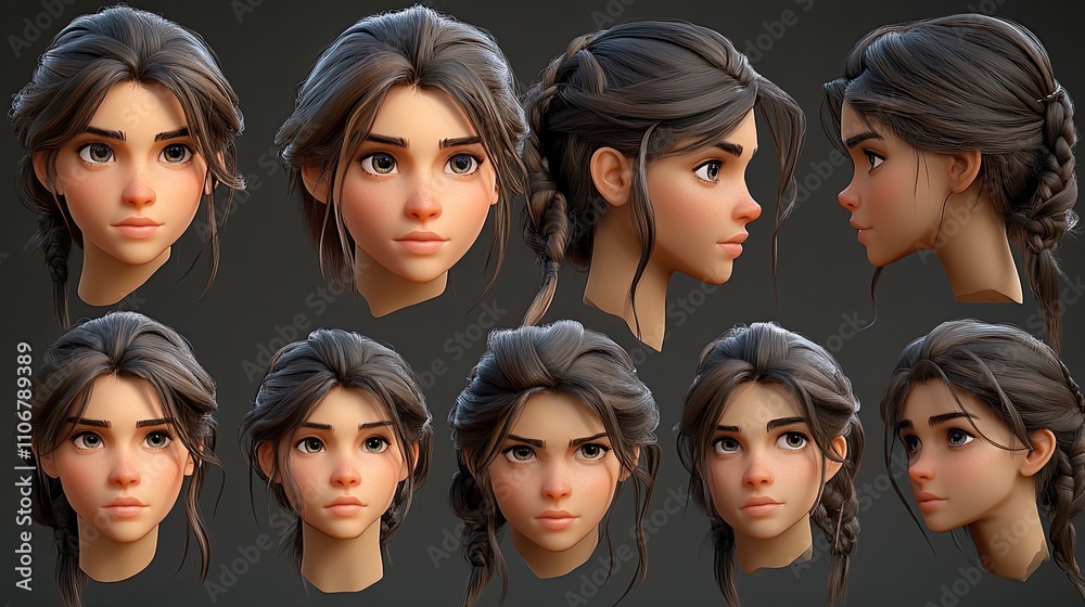 A character kit offers a range of facial expressions and accessories for customization A character kit offers a range of facial expressions and accessories for customization