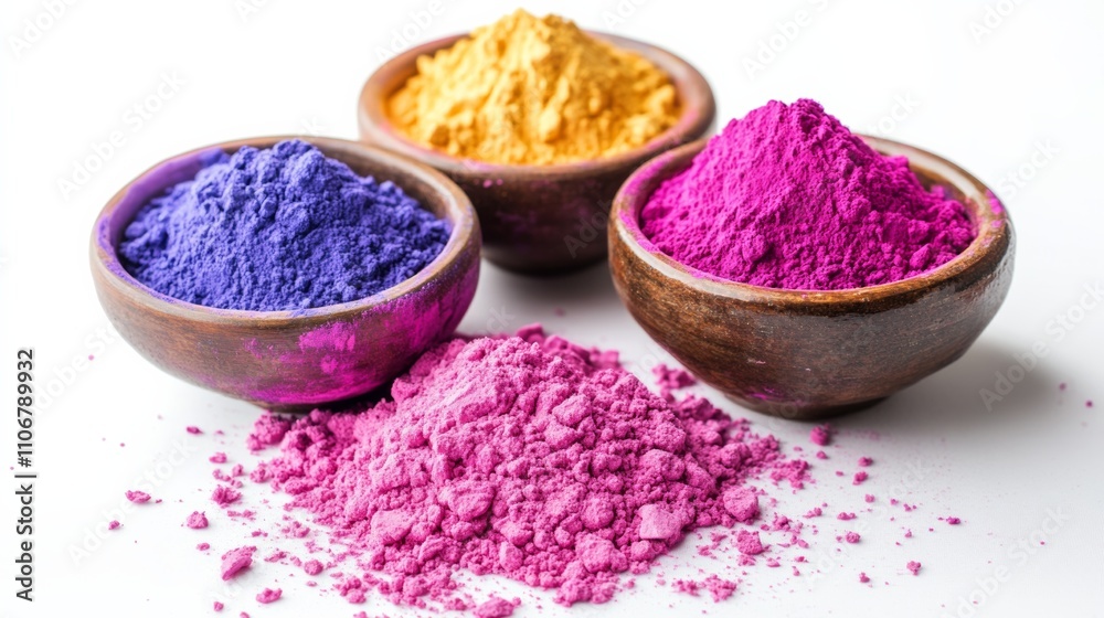 holi paint color powder exploison party concept on white background holi paint color powder exploison party concept on white background